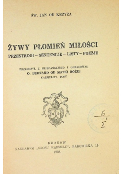 Żywy płomień miłości 1939 r.