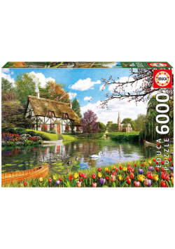 Puzzle 6000 Wiosna w domku nad jeziorem