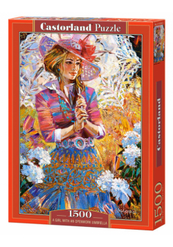 Puzzle A Girl with an Umbrella Open-Work 1500