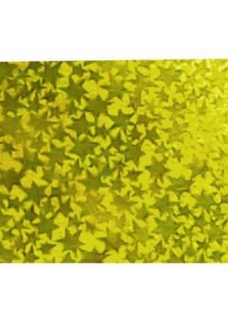 Karton holograficzny c. złoty gwiazdy 25x35cm ark