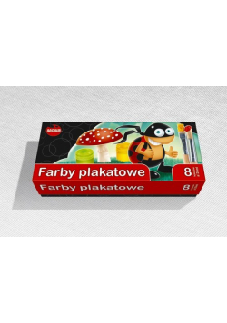 Farby plakatowe Mona 20 ml 8 intensywnych kolorów
