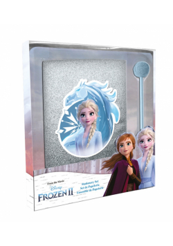 Pamiętnik brokatowy oraz długopis z pom ponem Frozen WD21140