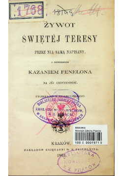 Żywot świętej Teresy - 1863 r.