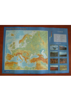 Europa mapa fizyczna i polityczna 1:15 000 000