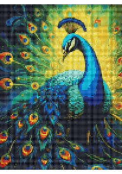 Diamentowa mozaika - Elegancki paw 30x40cm