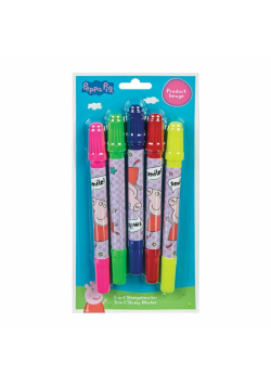 Markery ze stempelkami Świnka Peppa 5el