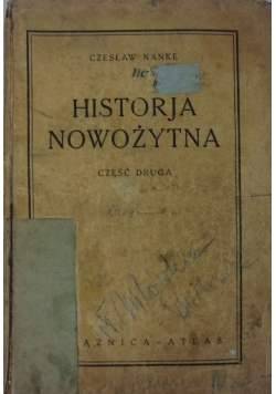 Historja nowożytna część 2 , 1931r.