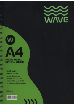 Kołozeszyt A4 Wave w kratkę 120 kartek zielony