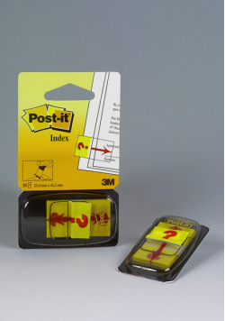 Zakładki indeksujące POST-IT z nadrukiem „znak zapytania” (680-32R), PP, 25x43mm, 50 kart.