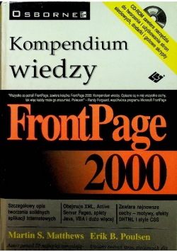 Kompedium wiedzy FrontPage 2000 z CD