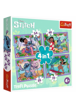 Puzzle 4w1 Disney Szalony dzień Lilo&Stitch