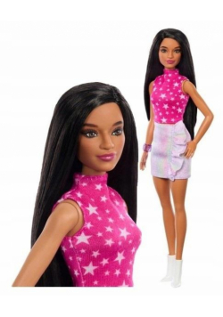 Barbie Fashionistas. Lalka różowa koszulka HRH13