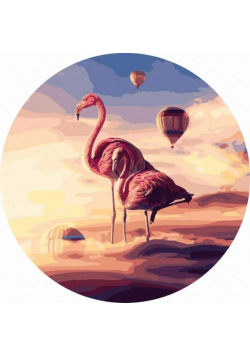 Malowanie po numerach owalne Flamingi w górach