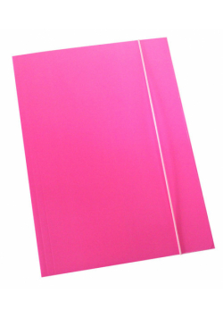 Papierowa teczka z gumką Optima czerwona , neon, 600g