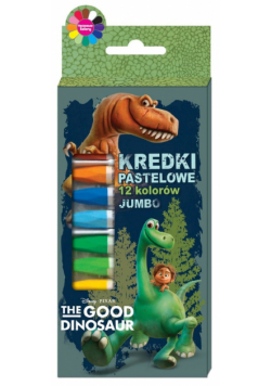 Kredki pastelowe Jumbo Dobry Dinozaur 12 kolorów
