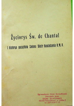 Życiorys Św de Chantal tom II 1914 r.