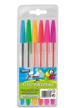 Długopisy fluorescencyjne 6 kolorów LAMBO