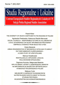 Studia Regionalne i Lokalne 1 (83) 2021