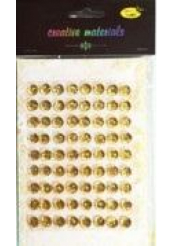 Stiker z kryształkami 10mm 72szt złoty