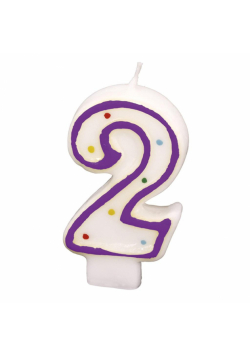 Świeczka cyferka 2 kropki 7,3cm