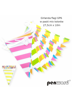 Girlanda flagi w paski mix kolorów 27.5cmx10m