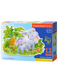 Puzzle 12 MAXI Konturowe:	Playing Elephants