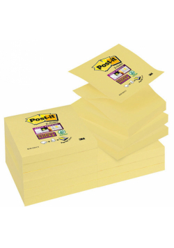 Bloczek samoprzylepny POST-IT Super sticky Z-Notes (R330-12SS-CY), 76x76mm, 1x90 kart., żółty