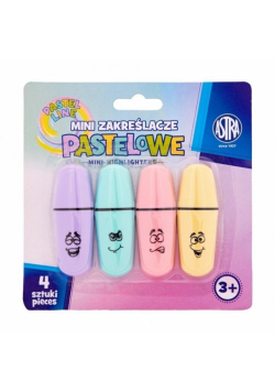 Zakreślacze mini pastel 4kol ASTRA