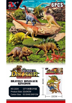 Dinozaury w worku duże 6 elementów