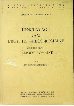 L'esclavage dans l'egypte greco romaine
