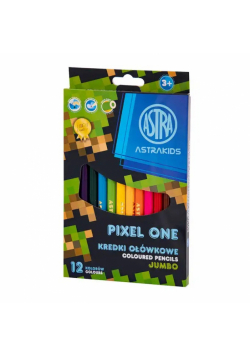 Kredki ołówkowe okrągłe Jumbo Astrakids Pixel One 12 kolorów