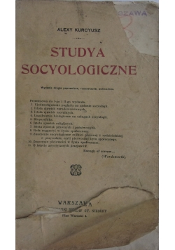 Studya Socyologiczne,1912r.