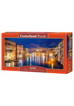 Puzzle 600 Panoramiczne:The Grand Canal by Night, Venice