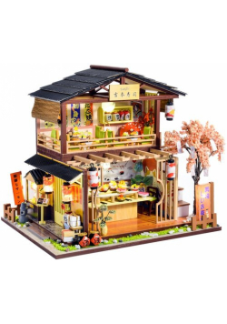 Składany Drewniany Model LED Sushi House