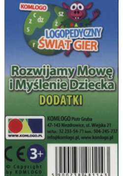 Karty Rozwijamy mowę i myślenie dziecka Dodatki