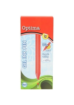 Długopis żelowy czerwony 0,7mm (12szt) OPTIMA