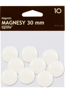 Magnesy 30 mm białe 10 sztuk