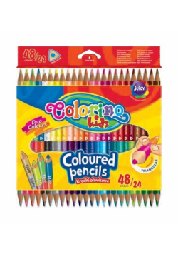 Kredki ołówkowe Colorino Kods trójkątne dwustronne 48 kolorów