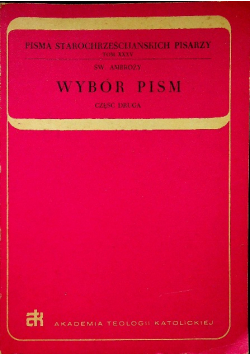 Święty Ambroży Wybór pism część II