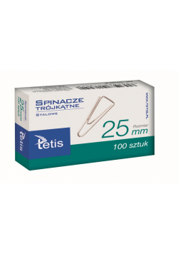 Paczka Spinacze biurowe trójkątne 25 mm 100 szt  10 sztuk