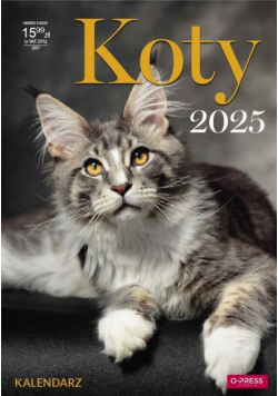Kalendarz 2025 Koty A3 ścienny