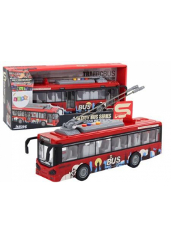 Trolejbus 1:16 zeświatłem i dźwiękiem czerwony