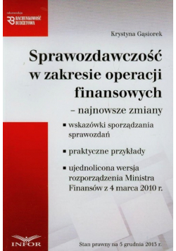 Sprawozdawczość w zakresie operacji finansowych