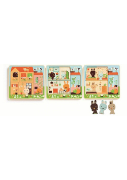 Puzzle dla najmłodszych 3 plansze Króliczki