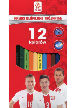Kredki ołówkowe trójkątne12 kolorów PZPN
