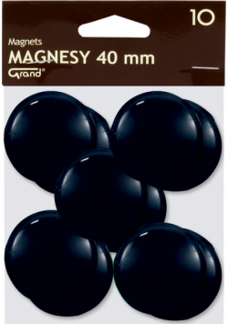 Magnesy 40 mm czarne 10 sztuk