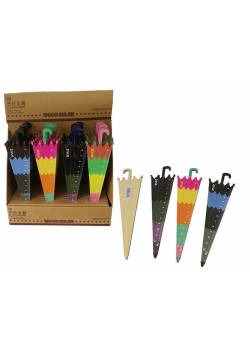 Linijka drewniana 20cm parasol (36szt)