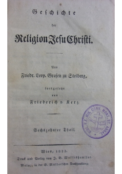 Geschichte der Religion Teflu Christi,1825r.