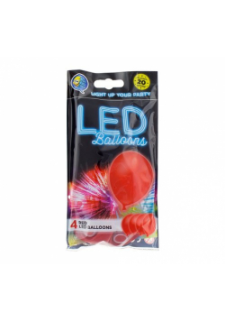 Balony świecące Led czerwone 4 sztuki