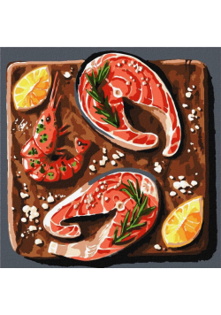 Malowanie po numerach - Morski delikates 30x30cm